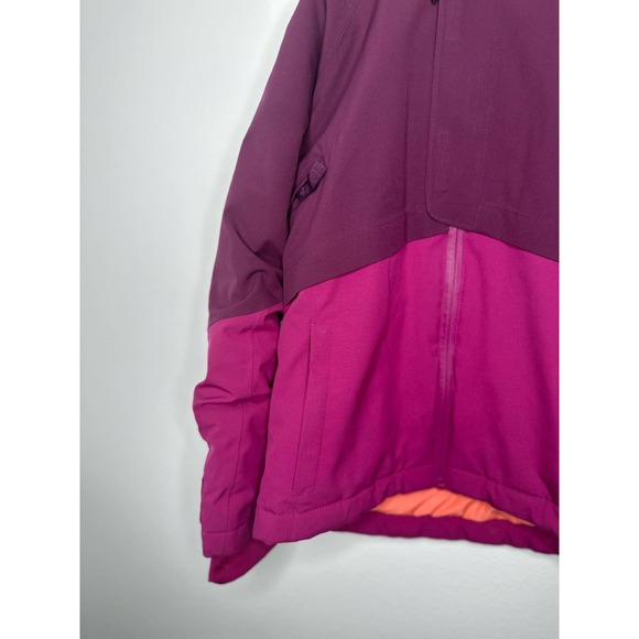All In Motion Waterproof Burgundy Pink Hooded Jacket Size Medium 7/8 - Picture 2 of 9